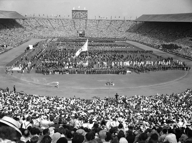 The 1948 London Olympics were held when the city, recovering from World War II, was dotted with rubble from Nazi bombardment. The 1948 London Olympics were held when the city, recovering from World War II, was dotted with rubble from Nazi bombardment.
