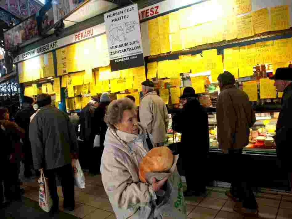 Hungary now has the highest sales tax in the European Union — 27 percent. Here, a woman goes grocery shopping in the capital, Budapest, in January.