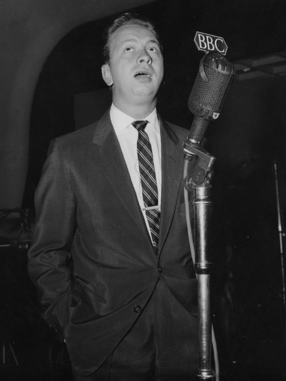 Mel Torme in the BBC recording studio of the Paris Cinema, Piccadilly, London. 