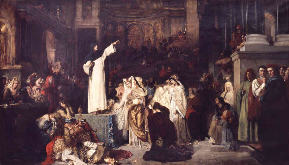 The two "bonfires of vanities" that Savonarola organized, with numerous artists tossing their "lascivious and immoral" works into the flames, marked the end of an era. "Savonarola Preaching Against Luxury and Preparing the Bonfire of the Vanities" is an 1881 painting by Ludwig von Langenmantel.