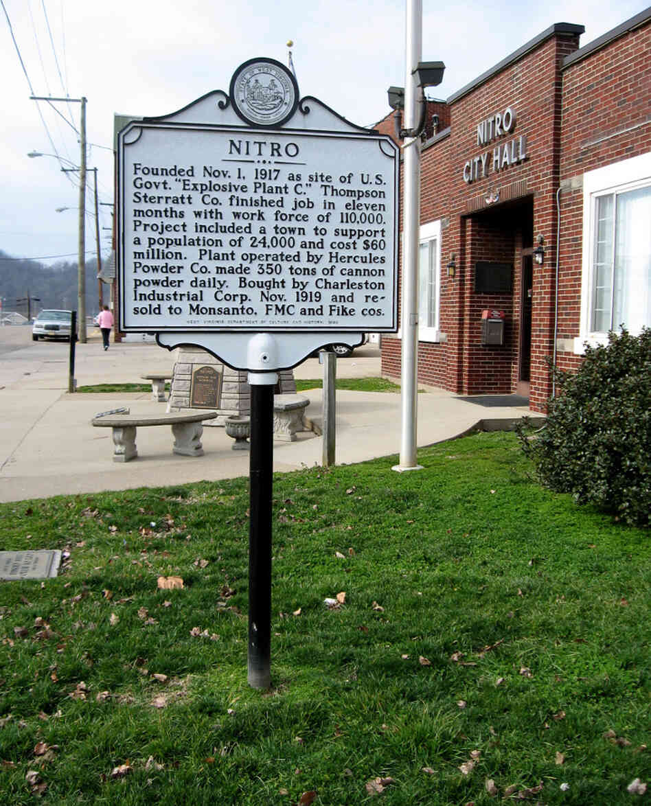 The town of Nitro has its beginnings in 1917, when the U.S. government created it as a place to locate a munitions plant.