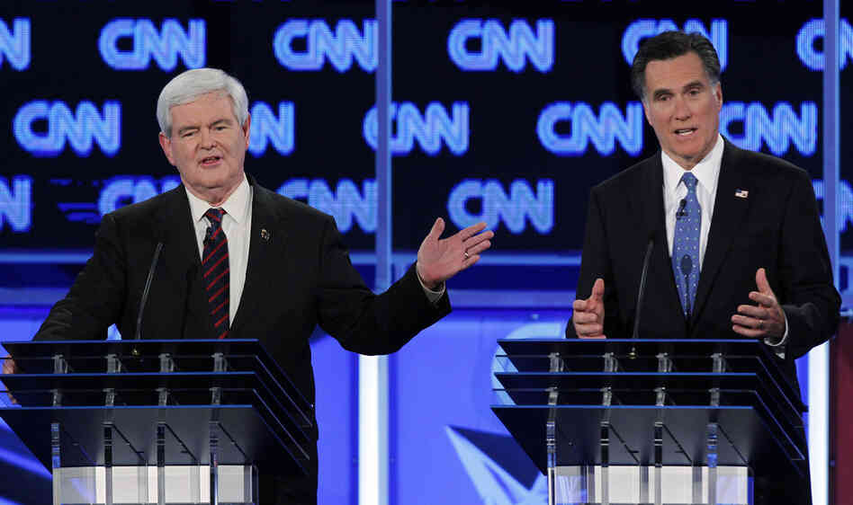 In Florida, Mitt Romney approves a TV ad accusing Newt Gingrich of influence peddling. Gingrich, meanwhile, runs an ad mashing Romney. 