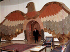 Taken during a 1997 tour of one of Saddam Hussein's palaces, this photo shows a giant falcon made from Italian marble. Taken during a 1997 tour of one of Saddam Hussein's palaces, this photo shows a giant falcon made from Italian marble.