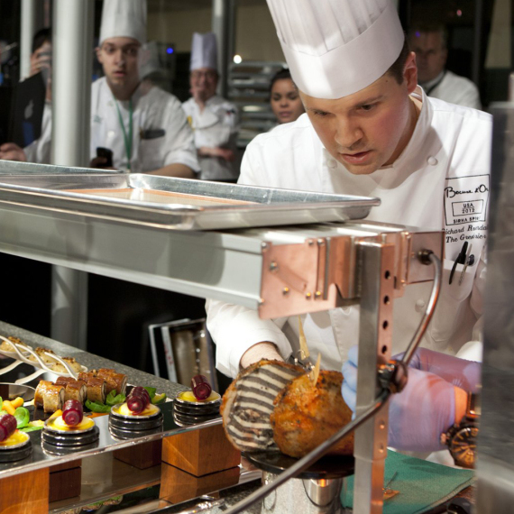Richard Rosendale prepares his platter.