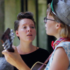 Mountain Man performs in the ruins of Fort Adams in Newport, R.I. during the Newport Folk Fest.