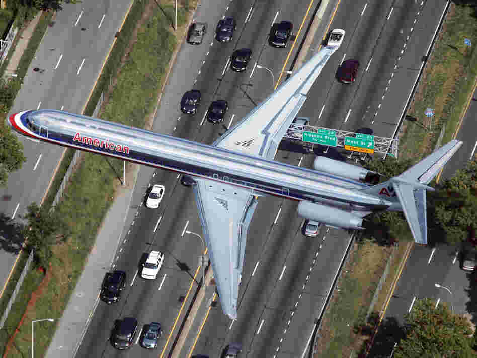 An American Airlines plane flies over a highway in Queens, New York City on Sept. 13, 2009. An American Airlines plane flies over a highway in Queens, New York City on Sept. 13, 2009.