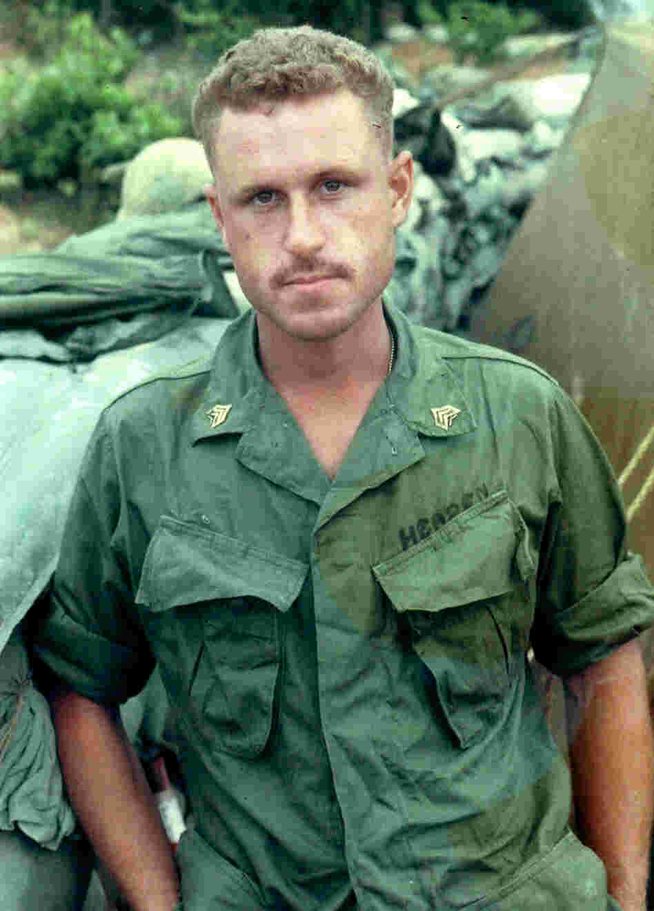 Peter Headen says that during his three years in Vietnam, he carried a photo of Jacqueline in his pack. Peter Headen says that during his three years in Vietnam, he carried a photo of Jacqueline in his pack.