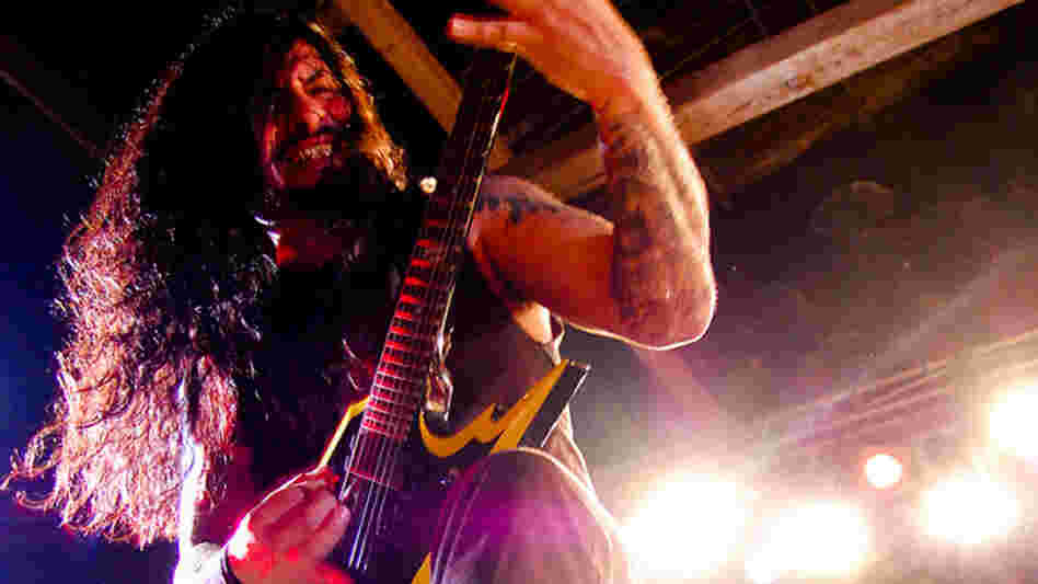 Krisiun's Moyses Kolesne in mid-shred. 