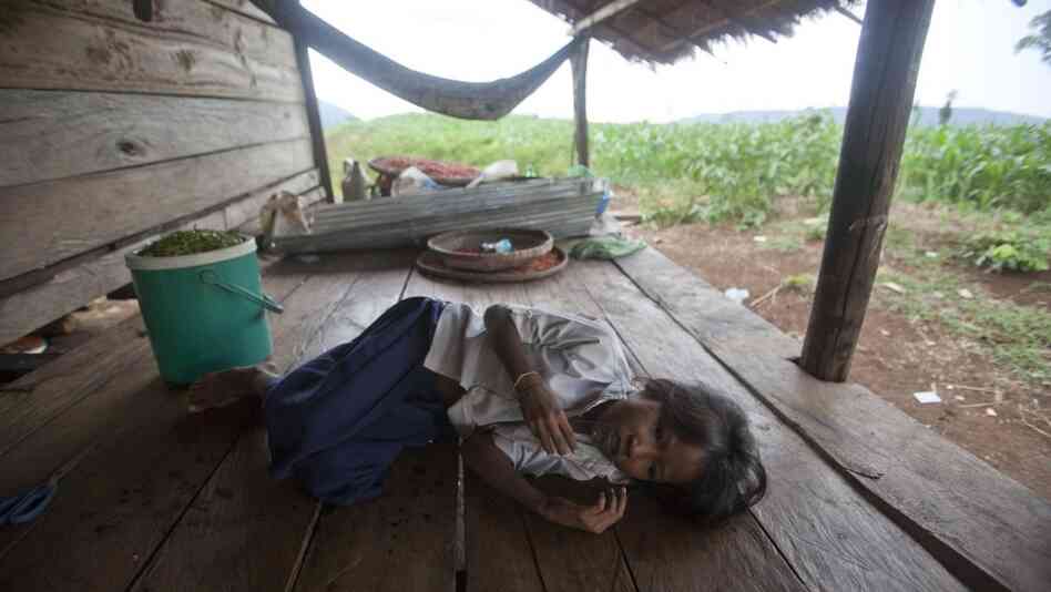Chhay Meth, 9, suffering through an attack of malaria at the family's home in O'treng village on the outskirts of Pailin, Cambodia, in 2009. A drug-resistant form of malaria in the region medical led officials to declare a health emergency. 