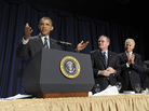 President Obama makes a point at the National Prayer Breakfast in Washington, Thursday, Feb. 2, 2012. President Obama makes a point at the National Prayer Breakfast in Washington, Thursday, Feb. 2, 2012.