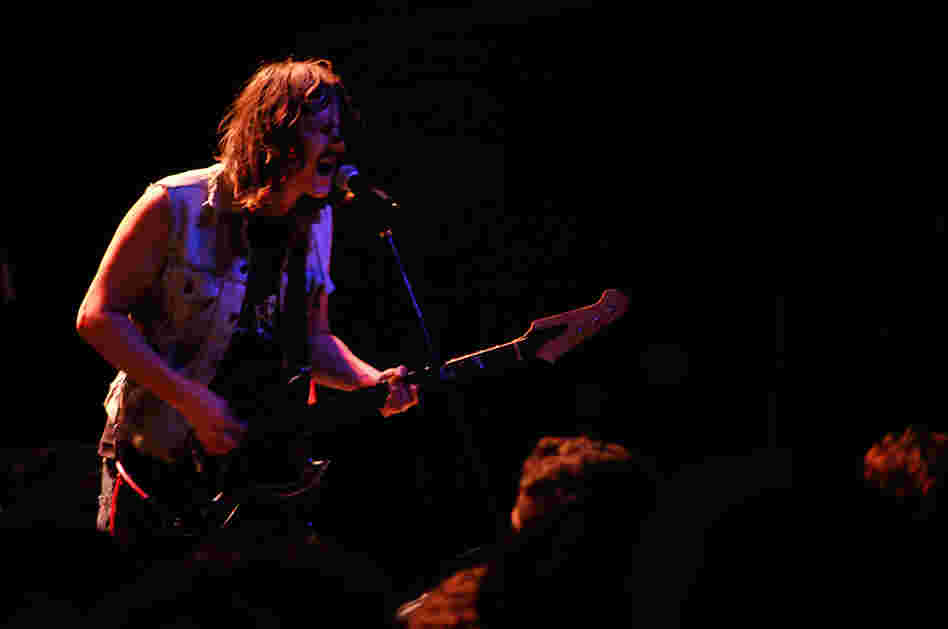 Guitarist Jake Orall's set his guitar on fuzz for the band's song "Bone Jam."