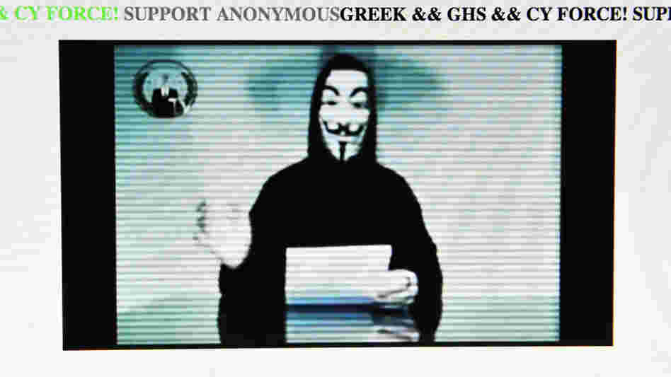 The Greek Ministry of Justice website after it was hacked earlier today.