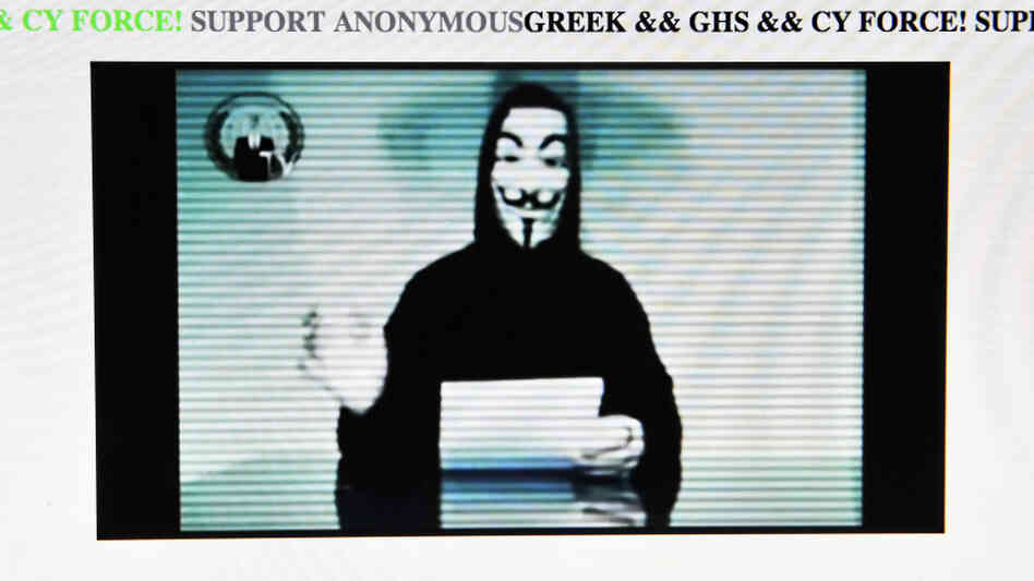 The Greek Ministry of Justice website after it was hacked earlier today.