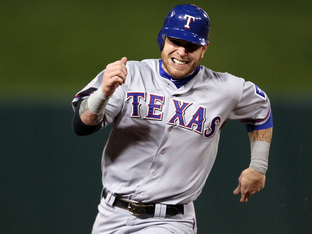 Josh Hamilton of the Texas Rangers during last year's World Series against the St. Louis Cardinals.