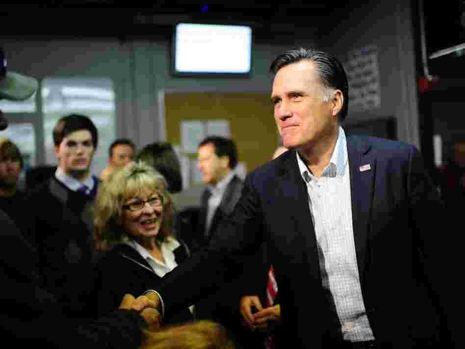 Republican presidential hopeful Mitt Romney in Sparks, Nevada.