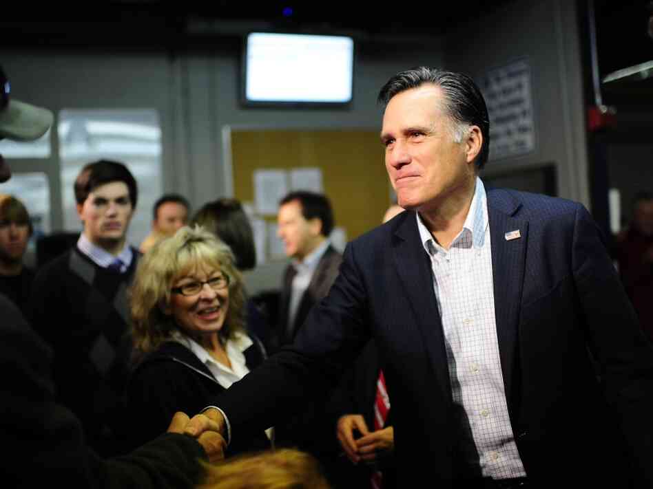 Republican presidential hopeful Mitt Romney in Sparks, Nevada.