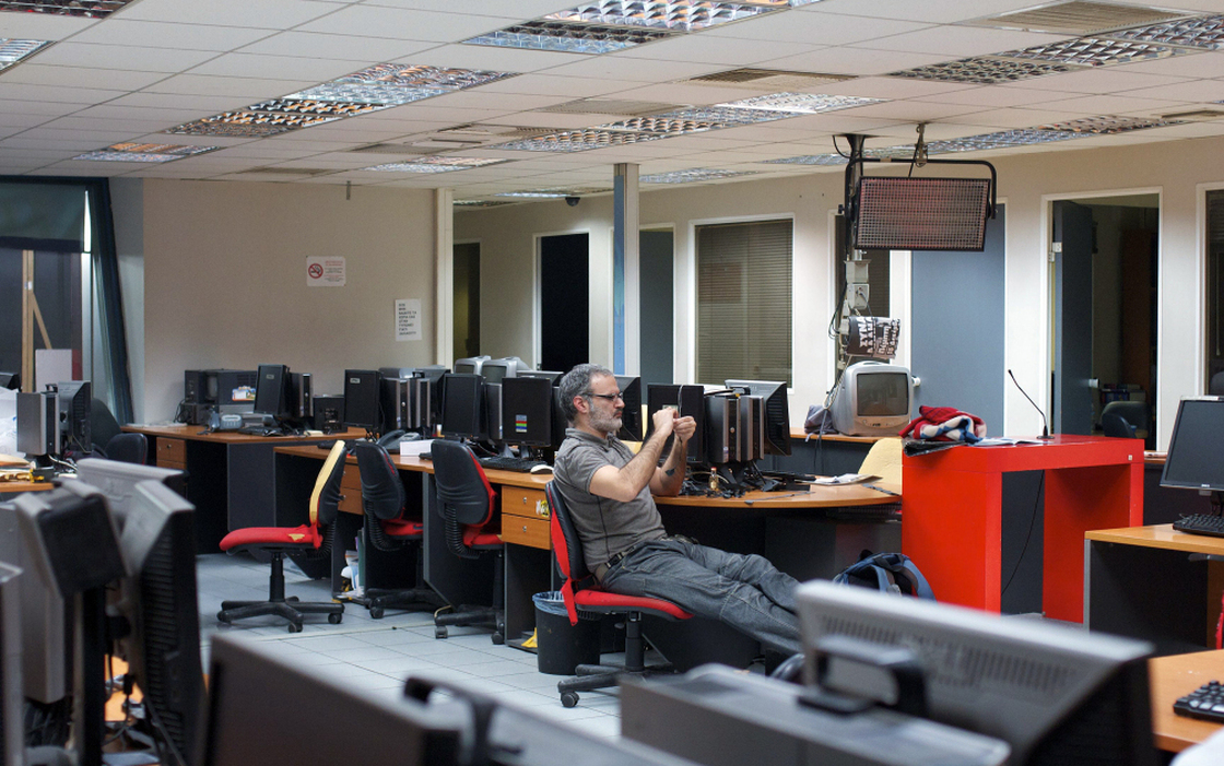 ALTER's newsroom no longer operates as part of the strike. Instead, the unpaid staff is broadcasting messages demanding their pay and accusing the company's owner of defrauding them. 