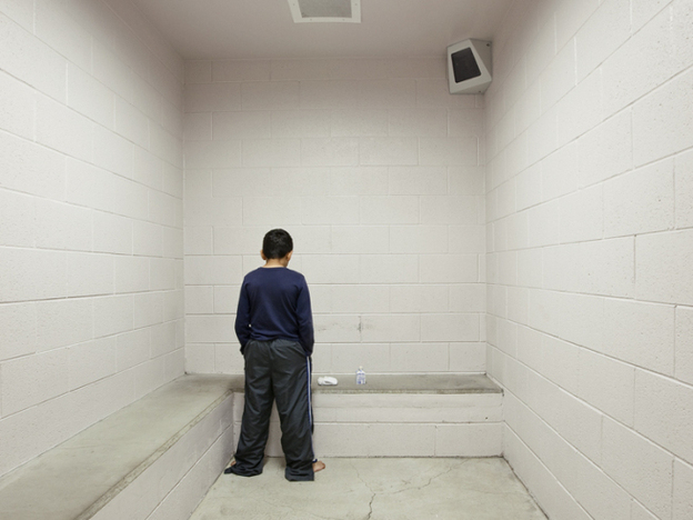 This 10-year-old, R., was brought in from school by a police officer. He had stabbed a schoolmate, but it was unclear what tool he'd used. He was waiting to be picked up by his mom, who couldn't get him until she got off work, for fear of losing her job.