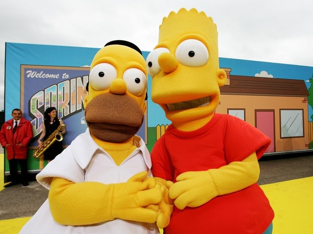 Homer, left, and Bart Simpson: too dangerous for Iran.