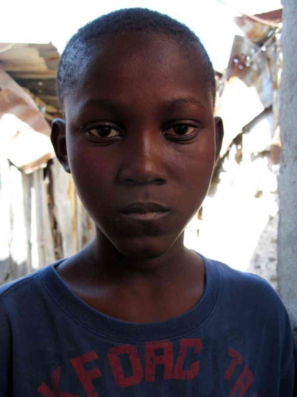 Jude Auseva, 10, was in the hospital for five days last fall being treated for cholera.
