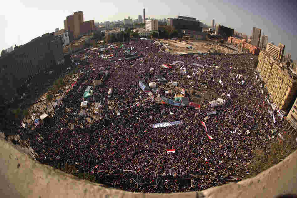Egyptians gather in Tahrir Square to mark the first anniversary of the Jan. 25 revolution.
