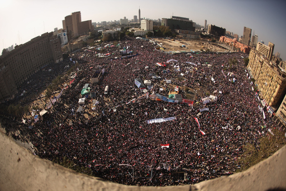 Egyptians gather in Tahrir Square to mark the first anniversary of the Jan. 25 revolution.