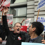 Couple John Lewis (left) and Stuart Gaffney celebrate the gay-marriage ruling outside of the 9th U.S. Circuit Court of Appeals on Feb. 7 in San Francisco. The pair had married during the brief time in 2008 when same-sex unions were legal in California. 