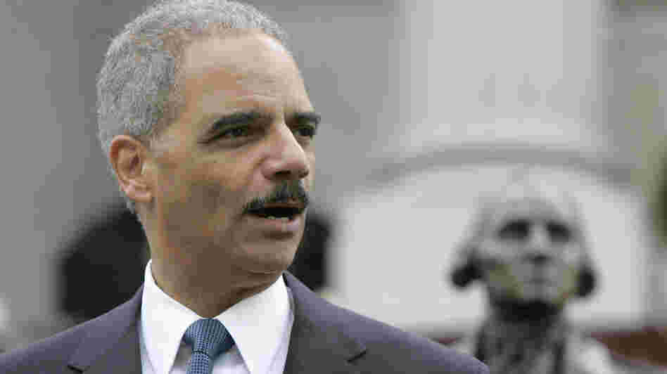 U.S. Attorney General Eric Holder speaks last month in Columbia, S.C. The state is now suing Holder over the Justice Department's decision to reject its new voter ID law.