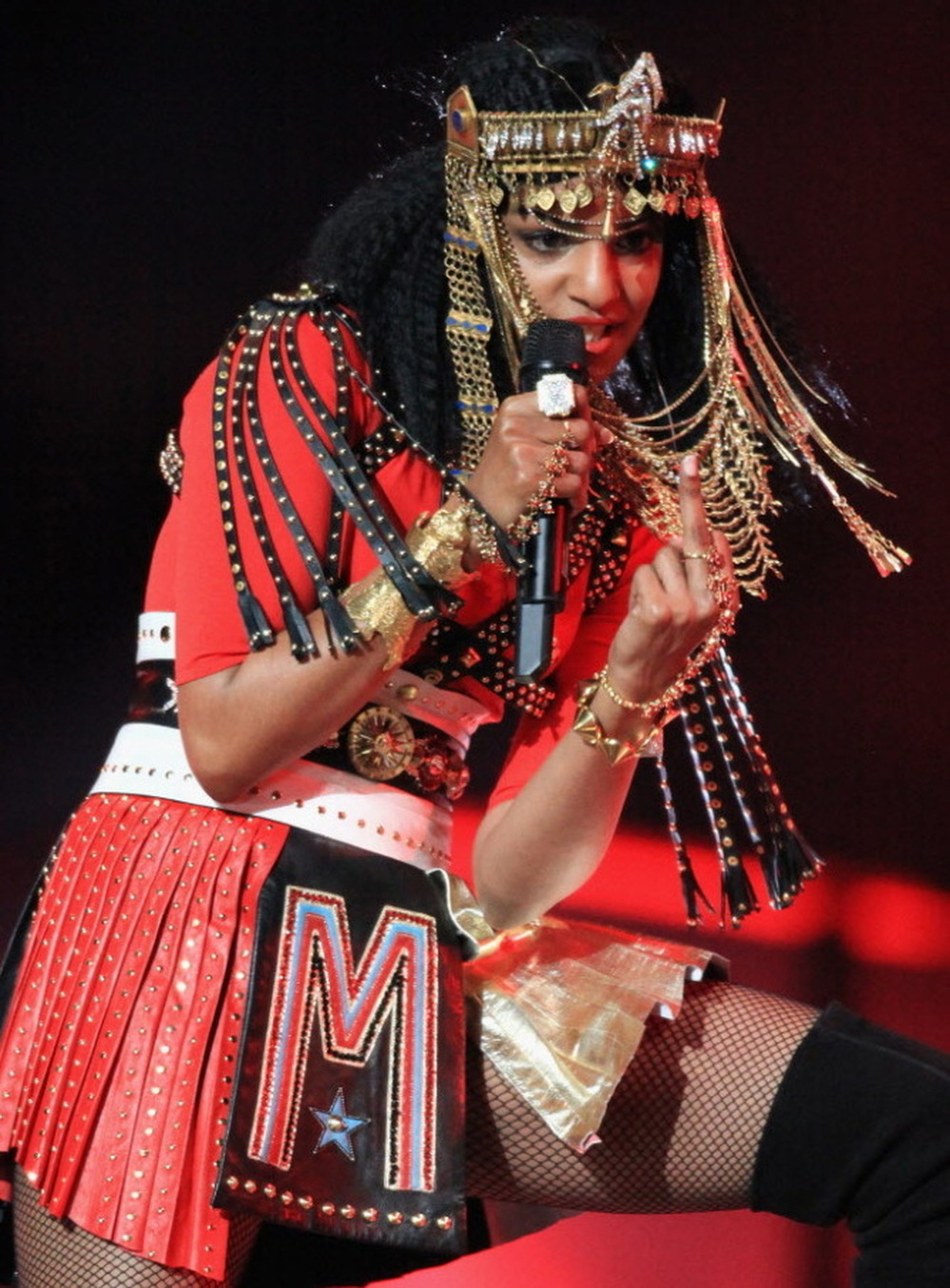 M.I.A.'s now famous finger during halftime of the Super Bowl. 