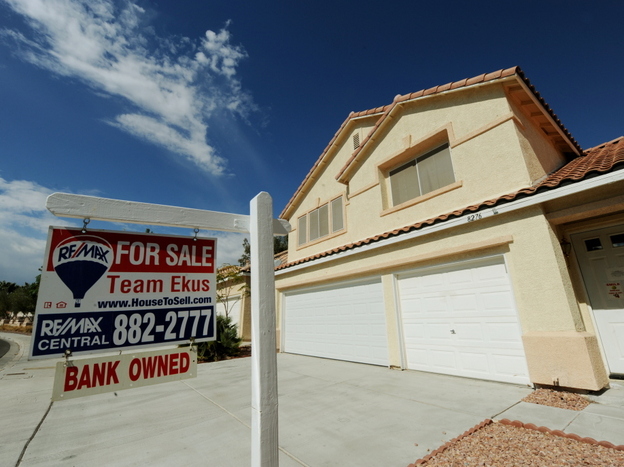 A bank-owned foreclosed home is offered for sale in Las Vegas. 