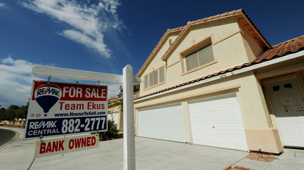 A bank-owned foreclosed home is offered for sale in Las Vegas. (AFP/Getty Images)