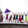 Russian feminist collective Pussy Riot stages a protest in Moscow's Red Square against Prime Minister Vladimir Putin. Members were arrested and detained briefly after their mid-January protest.