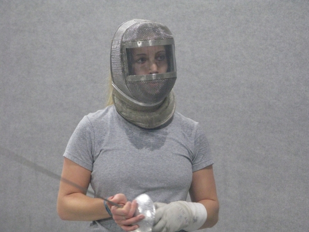 Mariel Zagunis during a recent training session in Portland, Ore. Zagunis won gold medals in women's sabre fencing at the 2004 and 2008 Summer Olympics.