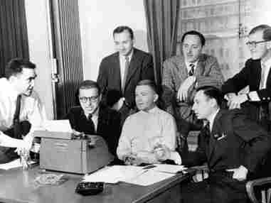 Writers for Sid Caesar include Mel Brooks (front, lower right corner) and Neil Simon (back row, upper left corner). Writers for Sid Caesar include Mel Brooks (front, lower right corner) and Neil Simon (back row, upper left corner).