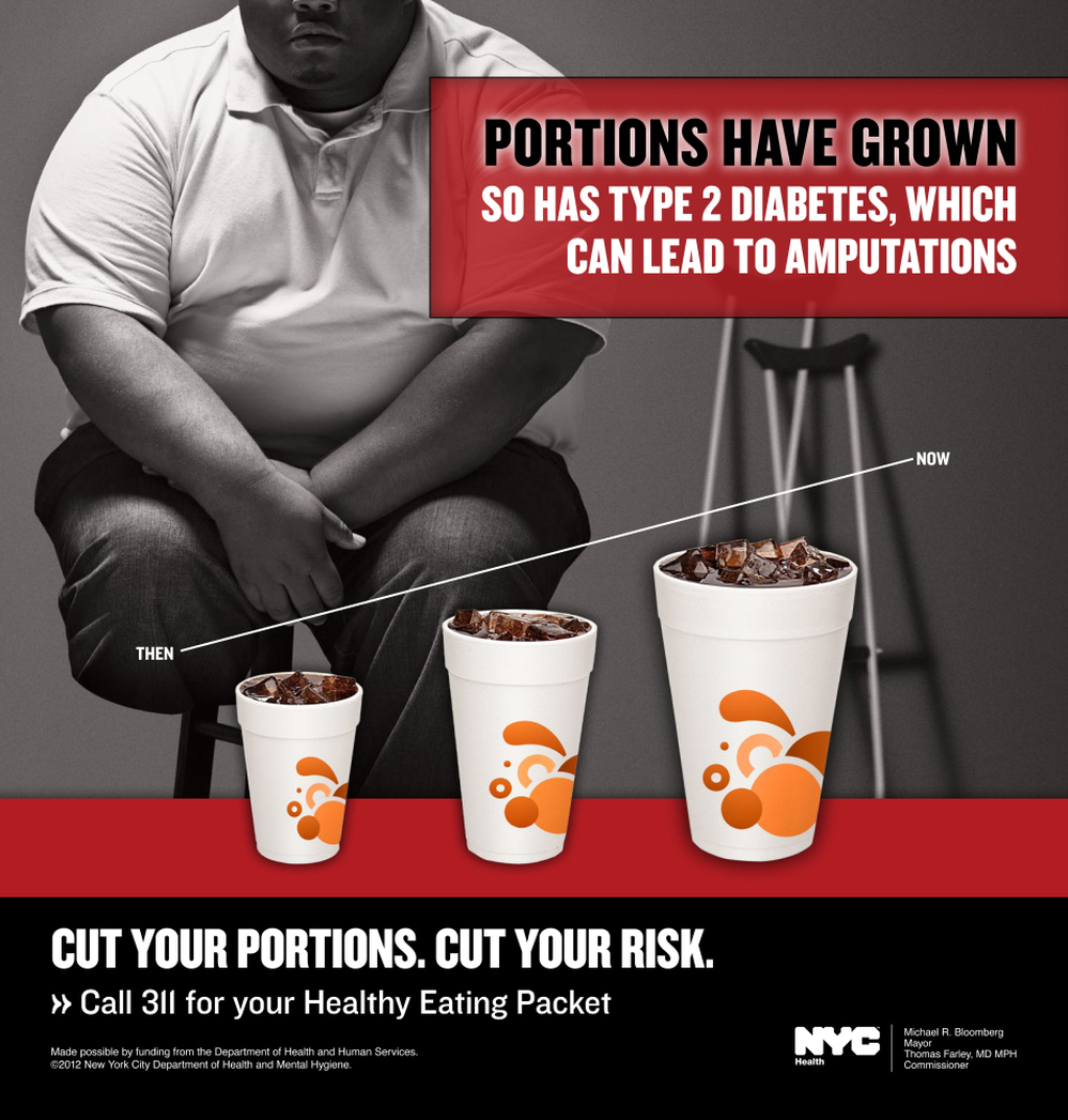 A New York City Department of Health campaign promoting portion control depicts an amputee. But is he really?