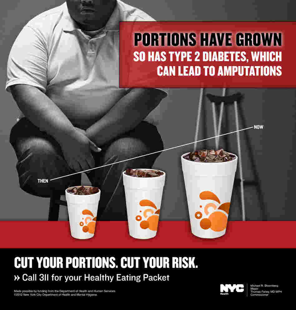 A New York City Department of Health campaign promoting portion control depicts an amputee. But is he really?