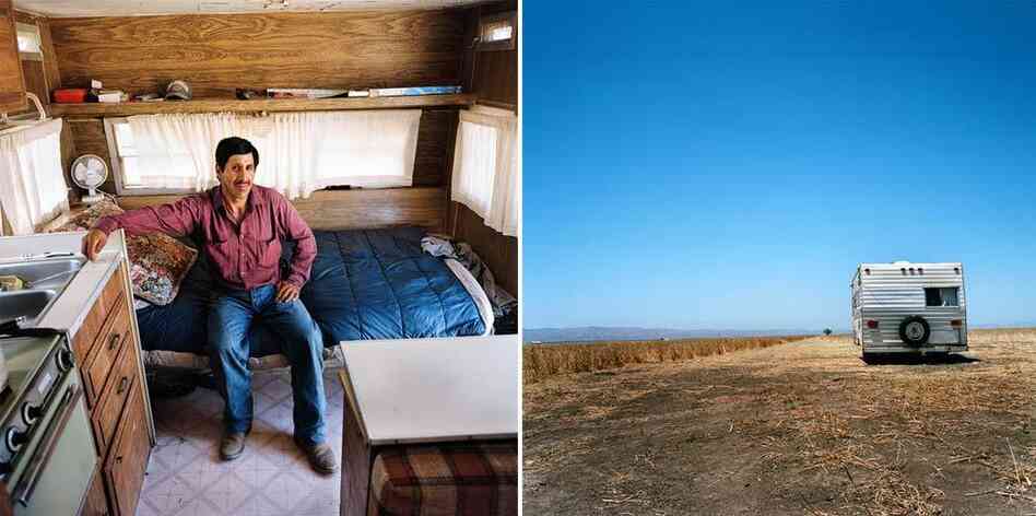 Jose Ruiz Dionicio came to the San Joaquin Valley from his village in Peru in 2009 on a four-year contract. "Having herded sheep in the Andes, he was recruited to do similar work here, though herding with trucks and trailers is new to him," writes Hamilton.