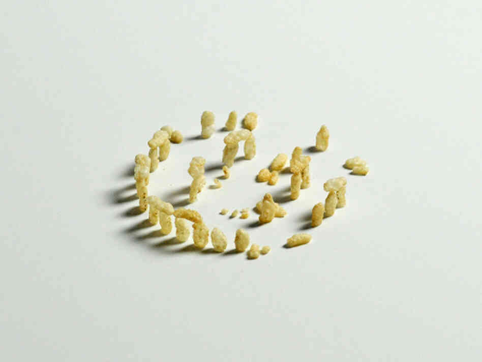  Artist Brock Davis uses Rice Krispies to recreate Stonehenge in a piece he calls "Rice Krispyhenge."