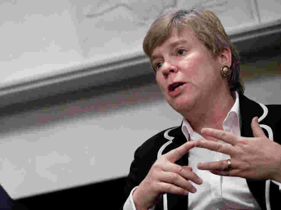 New START negotiator Rose Gottemoeller speaks to reporters in 2010 in Washington, D.C. The acting undersecretary of state for arms control is looking into ways social media tools can help regulate nuclear weapons.