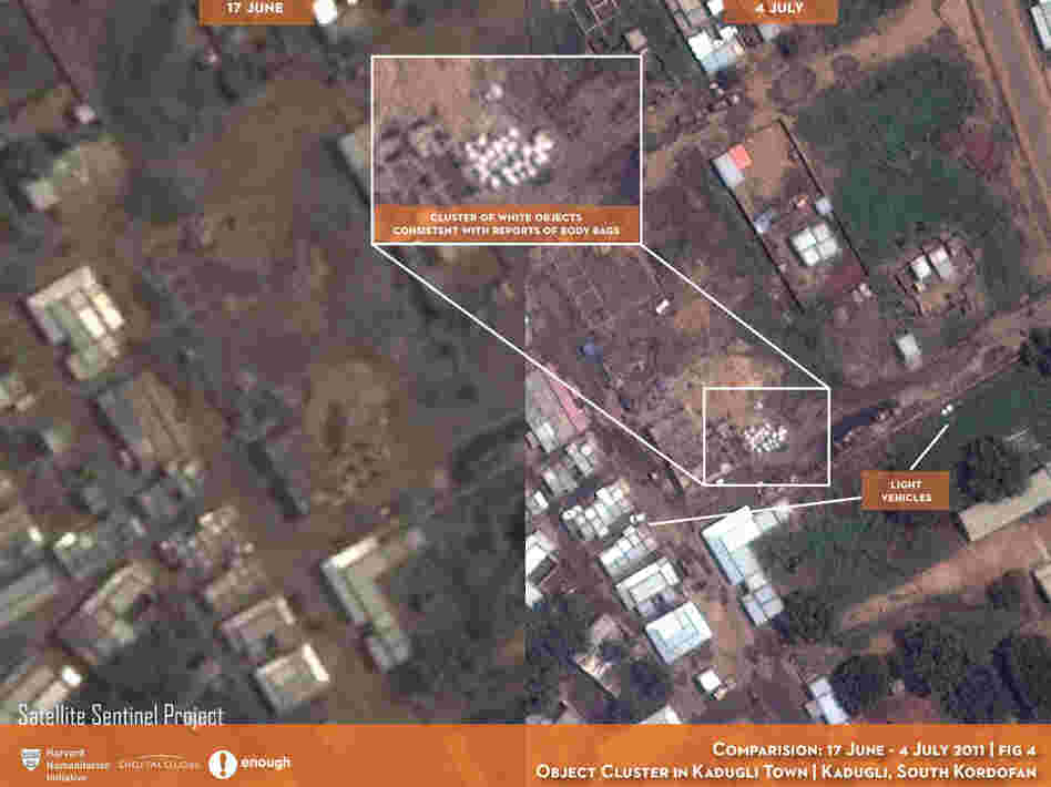 This satellite image of Sudan was made available by the Satellite Sentinel Project in 2011. It appears to be a mass grave, offering the first aerial photographs from a conflict zone that outside observers can't access.