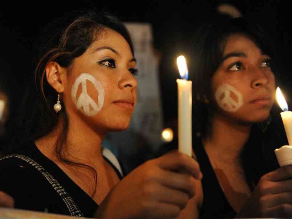 University students take part in a wake against violence held in Tegucigalpa, Honduras, in October. According to the United Nations, Honduras is the most violent country in the world.
