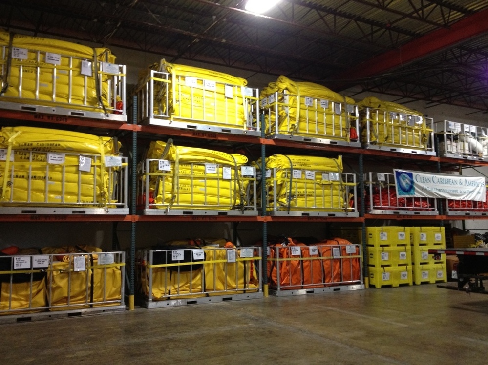 At the organization Clean Caribbean and Americas, 30,000 feet of floating boom is ready for immediate shipping in the case of an oil spill.