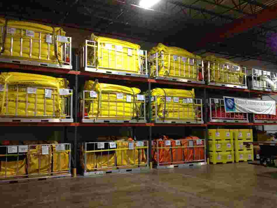 At the organization Clean Caribbean and Americas, 30,000 feet of floating boom is ready for immediate shipping in the case of an oil spill.
