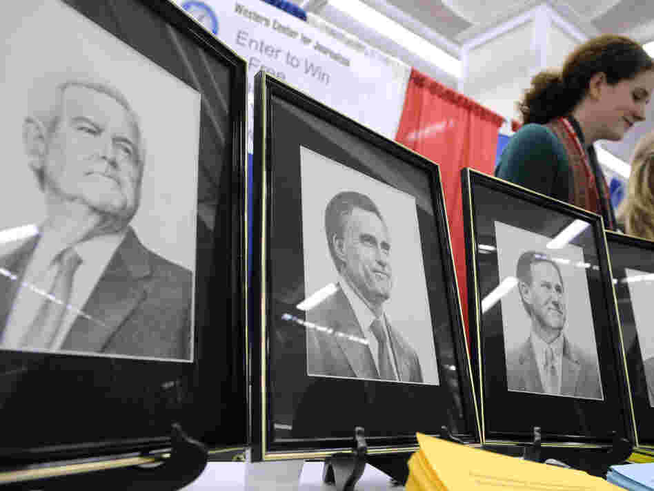 Enthusiasm for the candidates may have been low, but their portraits were on display at the American Conservative Union's annual Conservative Political Action Conference in Washington on Thursday. 