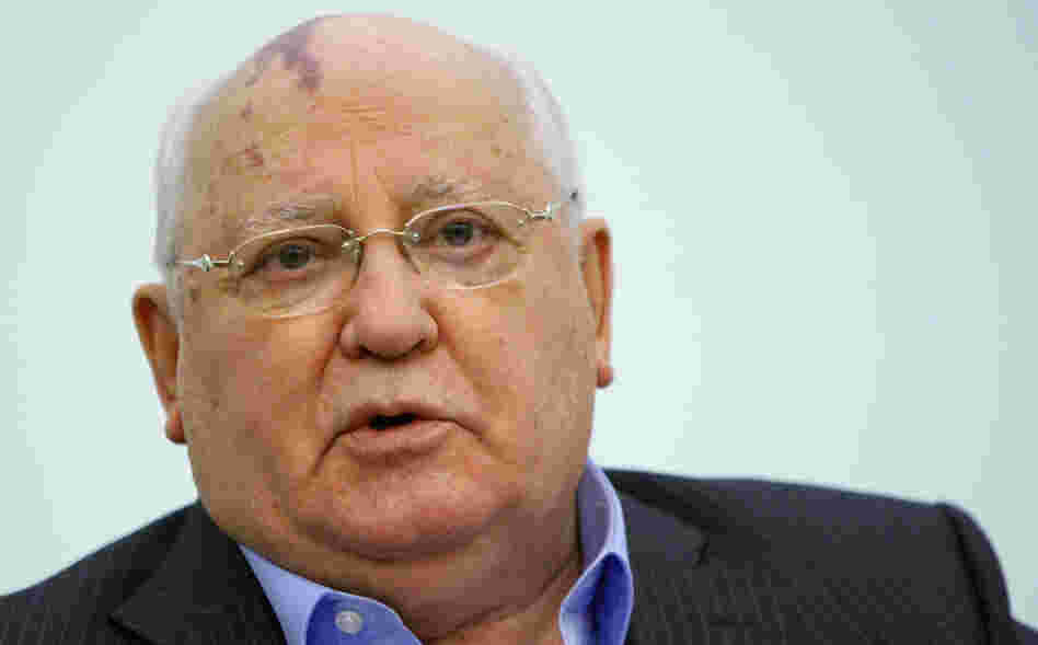 Former Soviet leader Mikhail Gorbachev delivers a lecture entitled "My Life in Politics" at the International University in Moscow on Thursday.