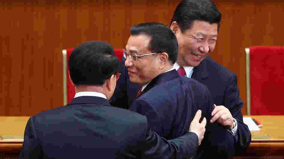 Chinese Vice President Xi Jinping (right) and Chinese Vice Premier Li Keqiang (center) chat with Li Changchun of the Chinese Communist Party's Central Committee after the party's 90th anniversary celebration in Beijing in July. Xi and Li Keqiang, members of a new generation of Chinese leaders, are expected to nab the top spots in an upcoming transition of power. Chinese Vice President Xi Jinping (right) and Chinese Vice Premier Li Keqiang (center) chat with Li Changchun of the Chinese Communist Party's Central Committee after the party's 90th anniversary celebration in Beijing in July. Xi and Li Keqiang, members of a new generation of Chinese leaders, are expected to nab the top spots in an upcoming transition of power.