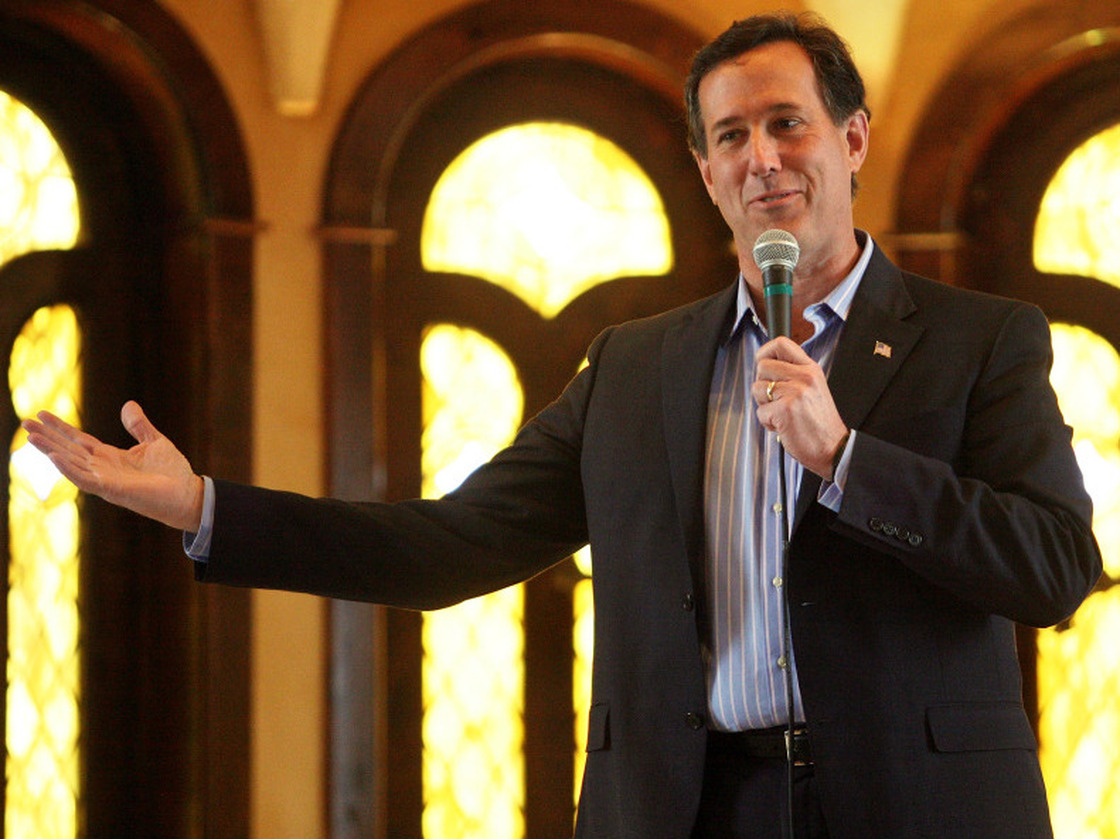 Republican presidential candidate Rick Santorum in McKinney, Texas, on Wednesday.