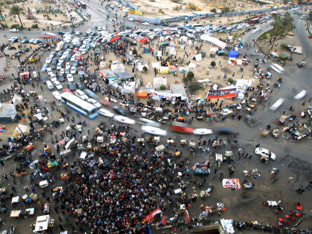 Protesters gather for a demonstration to demand the ouster of the country's military rulers at Cairo's Tahrir Square on Friday. 