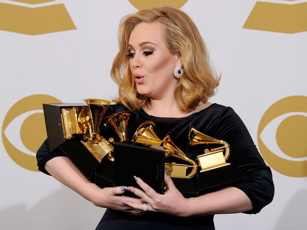 Adele won each of the six Grammys for which she was nominated, including the awards for Album, Song and Record of the Year. She also performed for the first time since canceling a tour last year to recover from throat surgery.