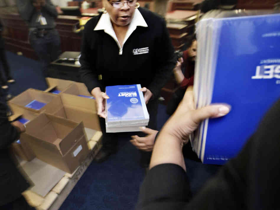 Copies of President Barack Obama's fiscal 2013 federal budget arrived this morning at the House Budget Committee on Capitol Hill in Washington.